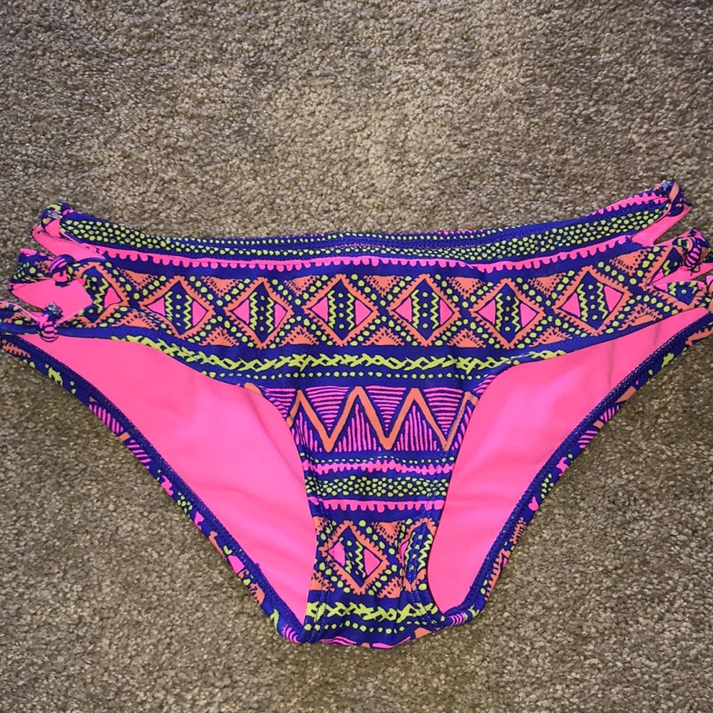 LA Hearts Neon Tribal Print Bikini Bottoms